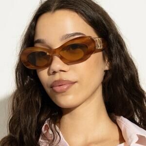 New! Valentino Women's Brown Oval Sunglasses, VLS 178D, Authentic Retail $590